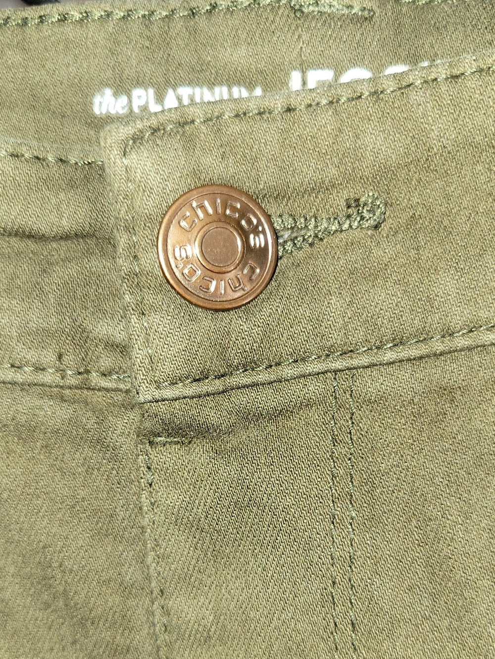 Chico's Olive Green Jeggings - Picture 2 of 7